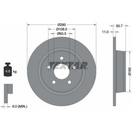 Textar Bremsscheibe 92238903 Textar Bremsscheibe 92238903