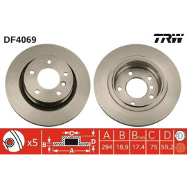 TRW Bremsscheibe BMW E46 98 DF4069
