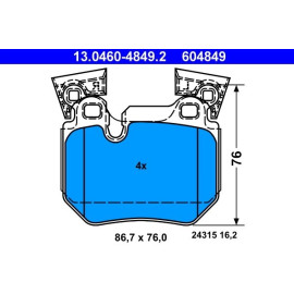 Bremsbelagsatz Bmw T. 1 3.0 07-13 13.0460-4849.2