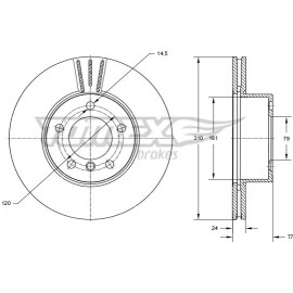 TOMEX brakes Bremsscheibe TX 73-95