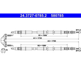 ATE Handbremsseil 24.3727-0785.2 ATE Handbremsseil 24.3727-0785.2