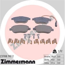 ZIMMERMANN Bremsbeläge 23708.190.2