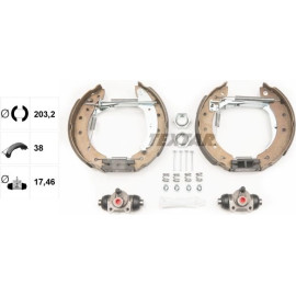 Satz Bremsbacken Renault Clio/Twingo 98- Kpl. Mit Zylinder 84048002