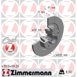 ZIMMERMANN Bremsscheibe 470.5409.20 ZIMMERMANN Bremsscheibe 470.5409.20