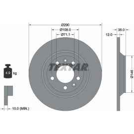 Textar Bremsscheibe 92129603 Textar Bremsscheibe 92129603