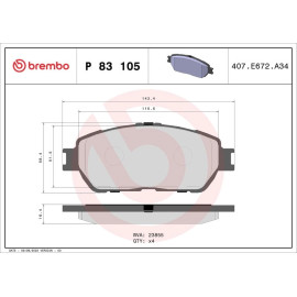 BREMBO Bremsklötze VA P 83 105