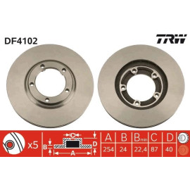 TRW Bremsscheibe Mitsubishi P. Space Zahnradfelge 14 DF4102 TRW Bremsscheibe Mitsubishi P. Space Zahnradfelge 14 DF4102