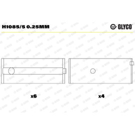 GLYCO Kurbelwellenlager H1085/5 0.25mm GLYCO Kurbelwellenlager H1085/5 0.25mm