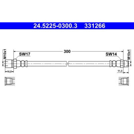 ATE Bremsschlauch 24.5225-0300.3 ATE Bremsschlauch 24.5225-0300.3