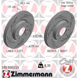 ZIMMERMANN Bremsscheibe 370.3083.53 ZIMMERMANN Bremsscheibe 370.3083.53