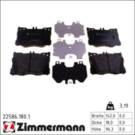 ZIMMERMANN Bremsbelagsatz, Scheibenbremse 22586.180.1