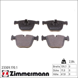 ZIMMERMANN Bremsbeläge 23309.170.1