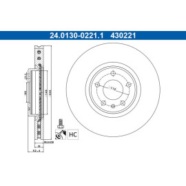 ATE Bremsscheibe VW Vorderachse A4/A5 07-/Q5/A6 09- 320X30 24.0130-0221.1 ATE Bremsscheibe VW Vorderachse A4/A5 07-/Q5/A6 09- 320X30 24.0130-0221.1