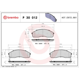 BREMBO Bremsklötze VA P 30 012