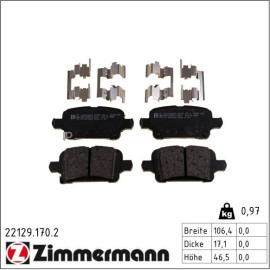 ZIMMERMANN Bremsbeläge 22129.170.2