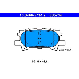 Bremsbelagsatz Toyota T. Lexus Rx 3.0-3.5 03-08 13.0460-5734.2