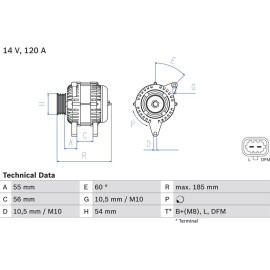 Bosch Automotive Generator 0986082380