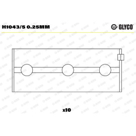 GLYCO Kurbelwellenlager H1043/5 0.25mm