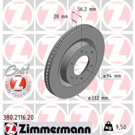 ZIMMERMANN Bremsscheibe 380.2116.20 ZIMMERMANN Bremsscheibe 380.2116.20