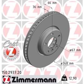 ZIMMERMANN Bremsscheibe 150.2937.20 ZIMMERMANN Bremsscheibe 150.2937.20