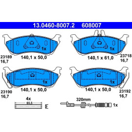Bremsbelagsatz Db T. W163 Ml 2.3-4.3 98-05 13.0460-8007.2