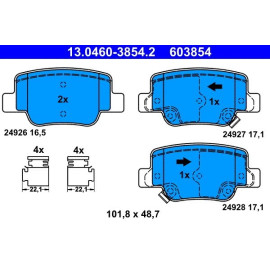 Bremsbelagsatz Toyota T. Verso 1.6-2.2 D-4D 09 13.0460-3854.2