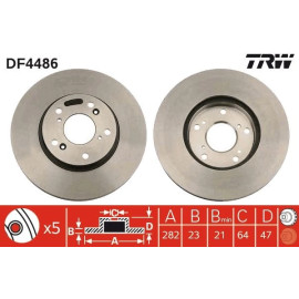 TRW Bremsscheibe Honda Crv DF4486 TRW Bremsscheibe Honda Crv DF4486