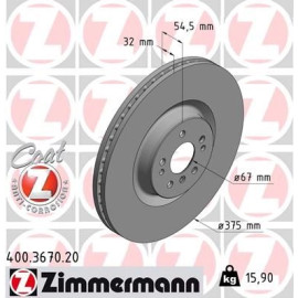ZIMMERMANN Bremsscheibe 400.3670.20