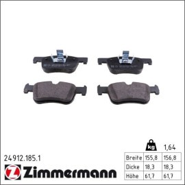 ZIMMERMANN Bremsbeläge 24912.185.1