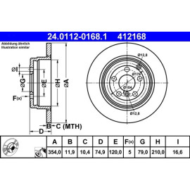 ATE Bremsscheibe Land Rover Vorderachse Range Rover 3.0-3.6D/4.2-4.4 4x4 02-12 24.0112-0168.1 ATE Bremsscheibe Land Rover Vorderachse Range Rover 3.0-3.6D/4.2-4.4 4x4 02-12 24.0112-0168.1