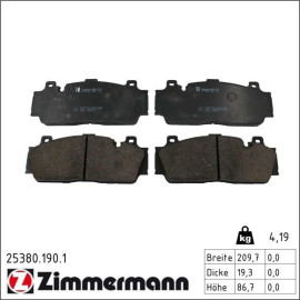ZIMMERMANN Bremsbelagsatz, Scheibenbremse 25380.190.1