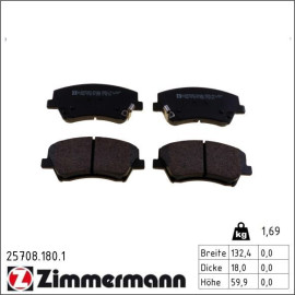 ZIMMERMANN Bremsbelagsatz, Scheibenbremse 25708.180.1