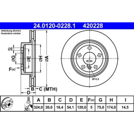 Bremsscheibe Bmw T. Z4 E89 3.0 09 24.0120-0228.1