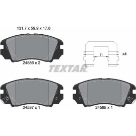 BREMSBELAGSATZ KIA P. MAGENTIS 2,0-2,7 05-131,6 59,9 17,8MANDO 2458601