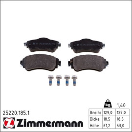 ZIMMERMANN Bremsbeläge 25220.185.1