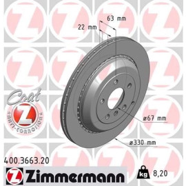 ZIMMERMANN Bremsscheibe 400.3663.20 ZIMMERMANN Bremsscheibe 400.3663.20
