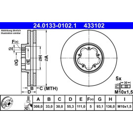 Bremsscheibe Ford P. Transit 2.0-2.2 Tdci 12 24.0133-0102.1 Bremsscheibe Ford P. Transit 2.0-2.2 Tdci 12 24.0133-0102.1