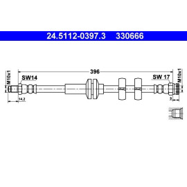 ATE Bremsschlauch 24.5112-0397.3 ATE Bremsschlauch 24.5112-0397.3