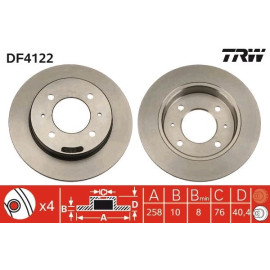 TRW Bremsscheibe Hyundai T. Lantra DF4122 TRW Bremsscheibe Hyundai T. Lantra DF4122