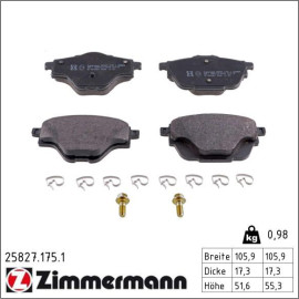 ZIMMERMANN Bremsbeläge 25827.175.1