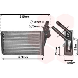 VAN WEZEL Wärmetauscher, Innenraumheizung 43006228