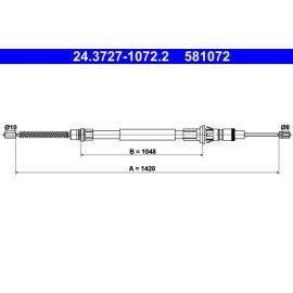 ATE Handbremsseil 24.3727-1072.2 ATE Handbremsseil 24.3727-1072.2
