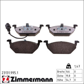 ZIMMERMANN Bremsbeläge 23131.995.1 ZIMMERMANN Bremsbeläge 23131.995.1