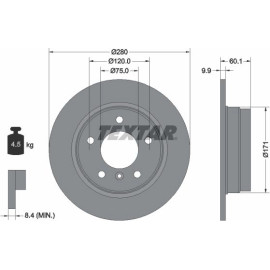 92055703 Textar Bremsscheibe 92055703 – unbelüftet 92055703 Textar Bremsscheibe 92055703 – unbelüftet