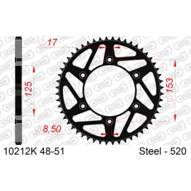 AFAM Kettenrad STAHL 48 Zähne 10212K-48