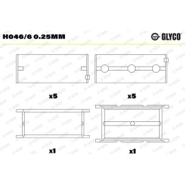 GLYCO Kurbelwellenlager H046/6 0.25mm