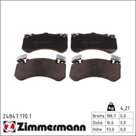 ZIMMERMANN Bremsbeläge 24847.170.1