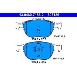 Bremsbelagsatz Ford P. Fiesta/Focus/Tourneo/Transit 1,8-2,0 02-13 13.0460-7186.2