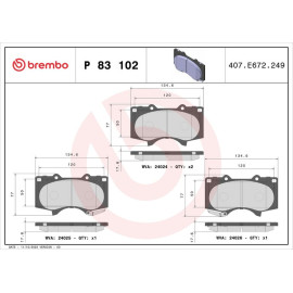 BREMBO Bremsklötze VA P 83 102