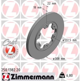 Zimmermann Bremsscheibe Hinterachse 250.1382.20